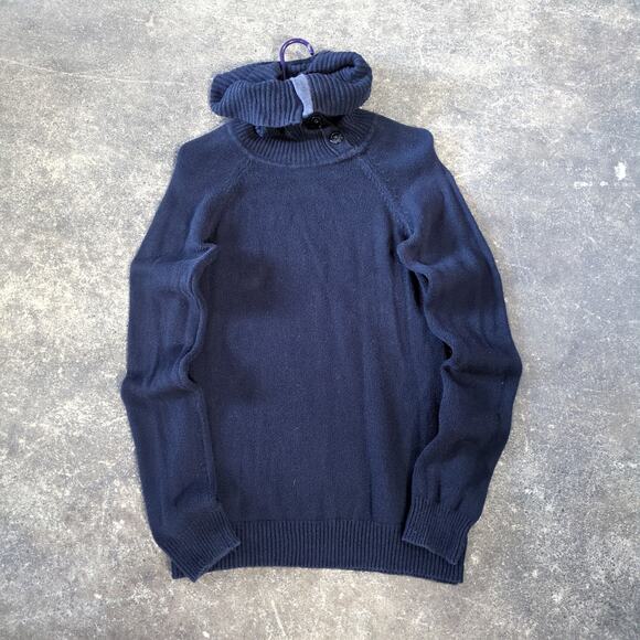 Gap Mock Sweater Womens L Dark Blue Pullover Sweatshirt Turtle Neck Knit - Picture 1 of 8